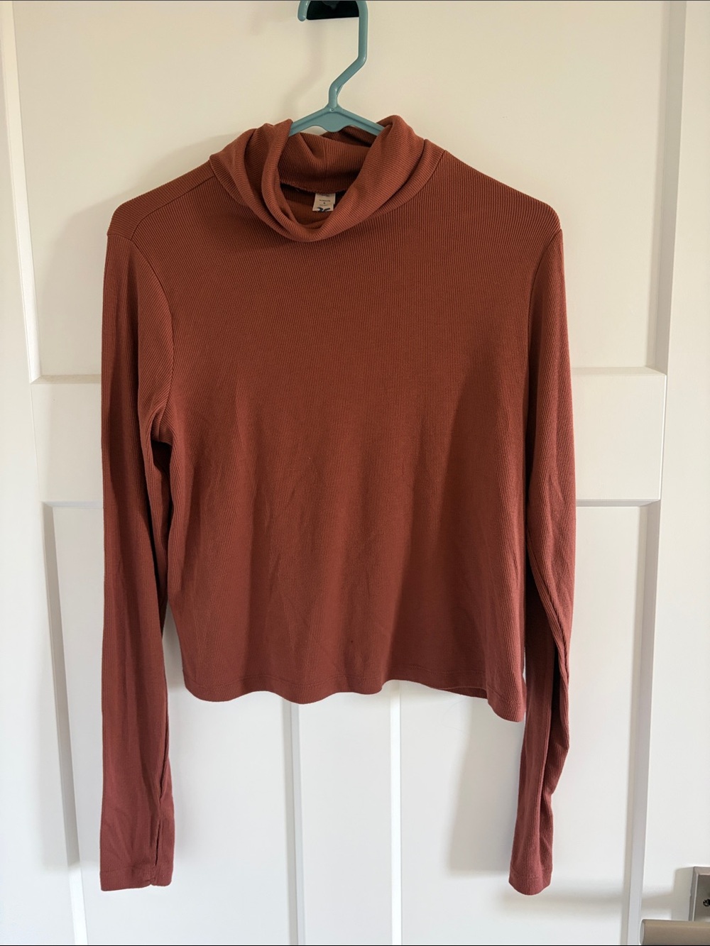 Women’s Long-Sleeve Turtleneck Top - Rust- old navy